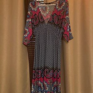 3/4 sleeved Calf length dress